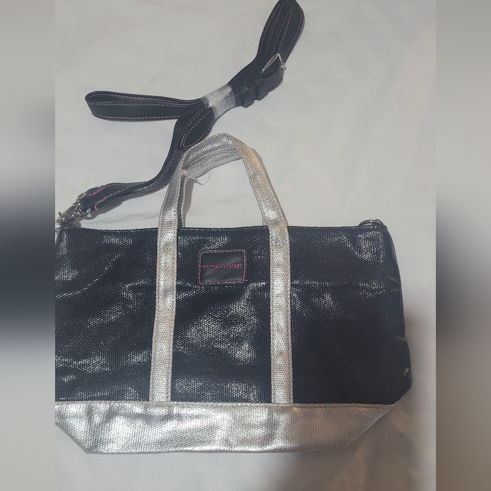 Little Victoria's Secret Black and Silver Tote Bag